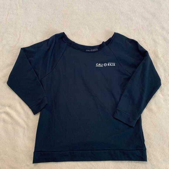 Cali Baja Navy Blue Long Sleeve Top Size Large - Picture 7 of 17